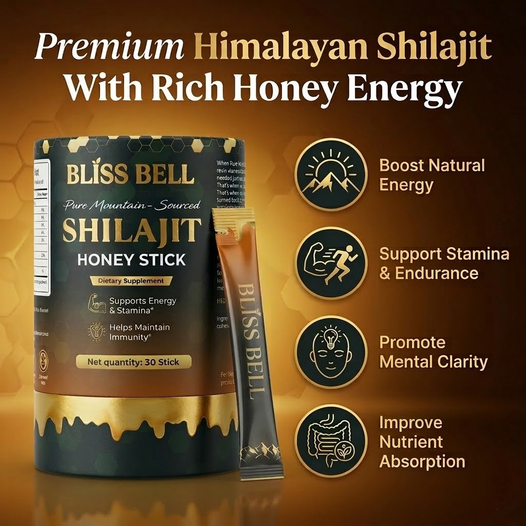 Himalayan Shilajit Honey Sticks — Caramel Flavor | Pure Resin, 75%+ Fulvic Acid, Lab-Tested